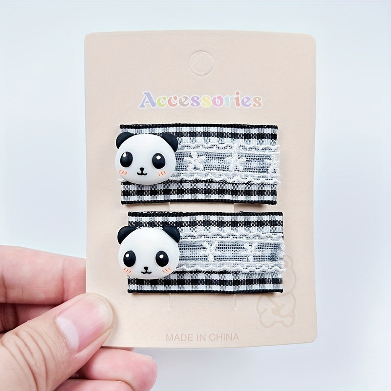 Adorable Panda Hair Clip Set