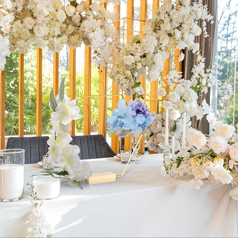 Golden Metal Floral Hoop Table Centerpiece for Party Wedding Decor