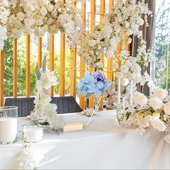 Golden Metal Floral Hoop Table Centerpiece for Party Wedding Decor