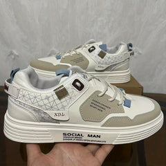 Men's Patchwork Skate Shoes Lace Up Sneakers