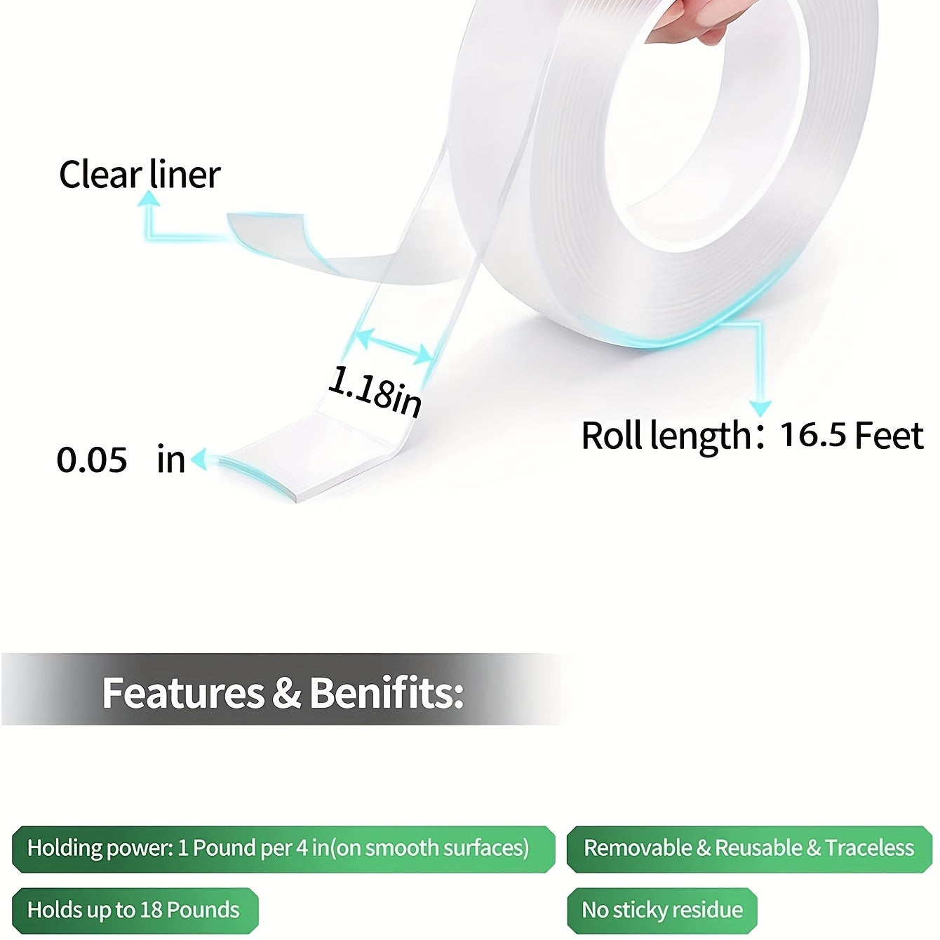 1pc Double Sided Nano Tape Strong Adhesive Multifunctional Gel Tape