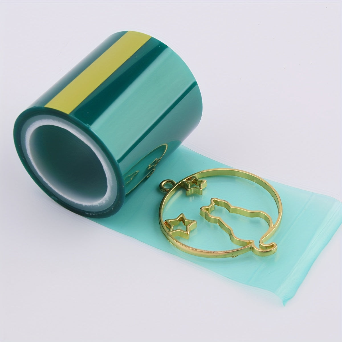 High Temp Green Semi Transparent Tape 5m Roll for Metal Frame Epoxy UV Resin Pen