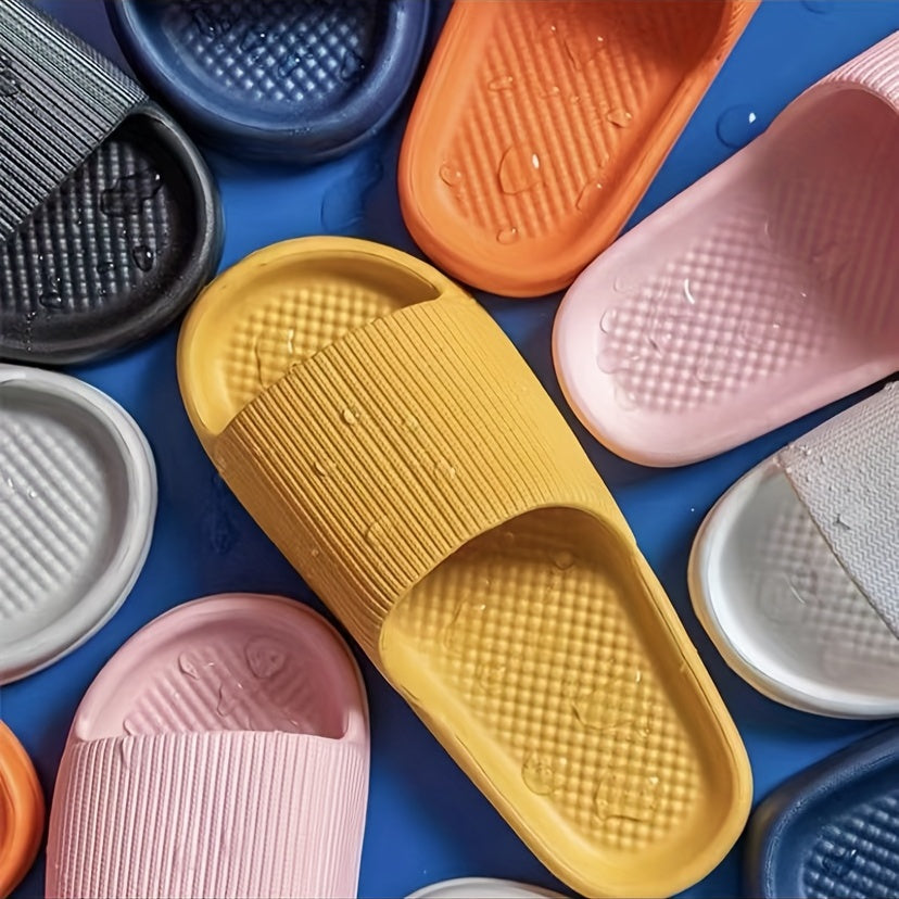 Women's Platform Pillow Slides Open Toe Non Slip Slippers