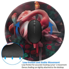 Flamingo Round Mouse Pad Non-slip Rubber Base Perfect for Gaming