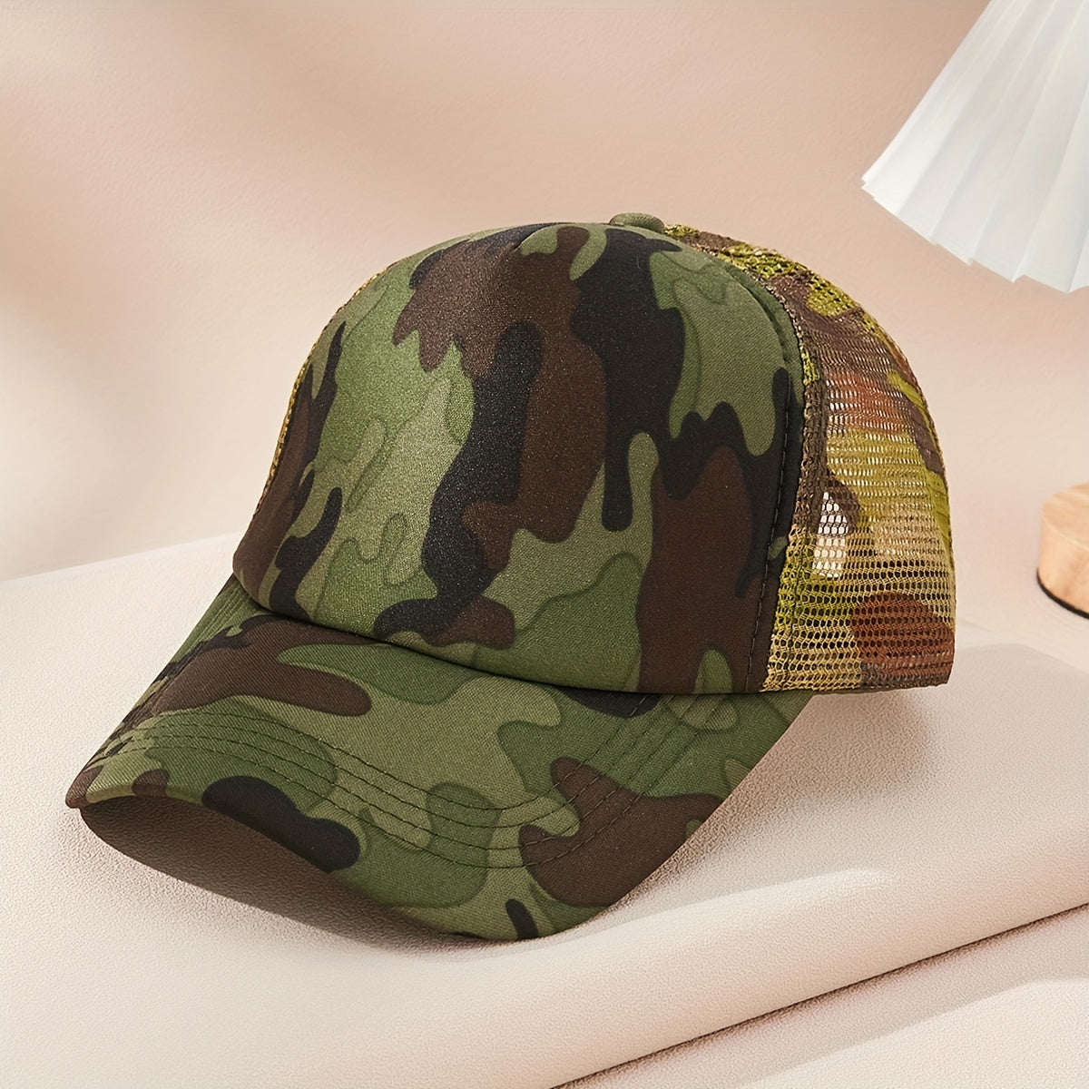 Summer Mesh Camo Trucker Hat Outdoor Baseball Cap