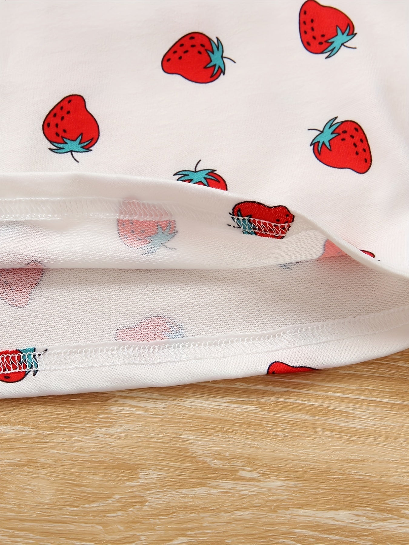 Baby Girls Toddler Strawberry Graphic Print Long Sleeve T-shirt