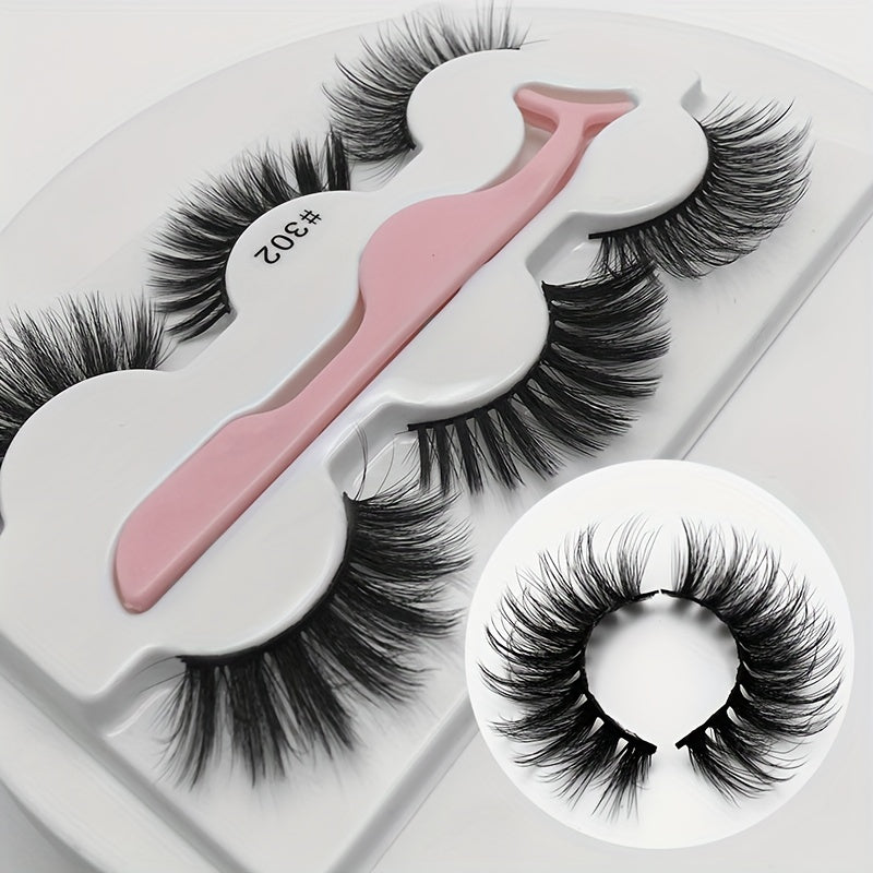 3 Pairs Natural 5D False Eyelashes for Charming Effect