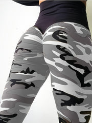 Camouflage Print Yoga Pants Slim Fit Running Leggings
