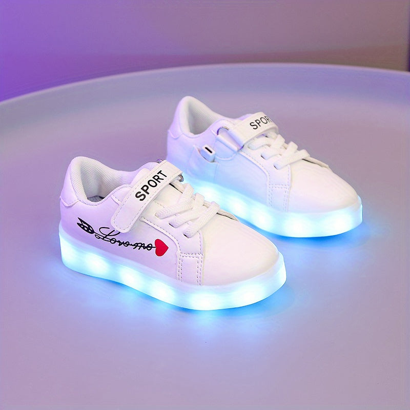 Boy's LED Light Up Skate Shoes USB Charing Non Slip Sneakers