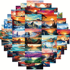 50pcs Sunset Landscape Sticker For DIY Decoration Skateboard Phone Computer