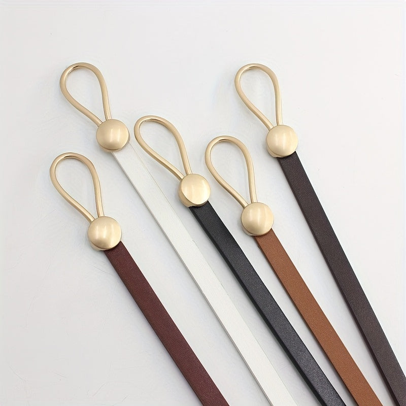 Women's Thin PU Leather Knot Belt Casual Dress Pants Coat Belts