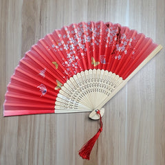 Japanese Style Folding Fan Chinese Ancient Silk Cloth Fan
