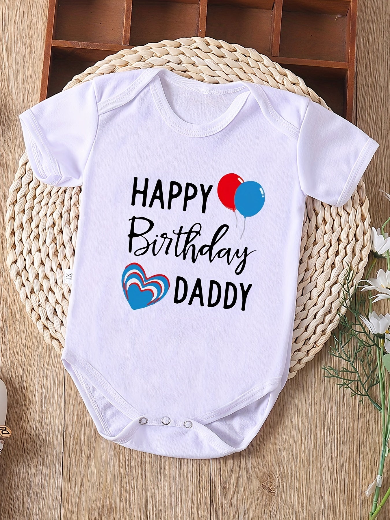 Baby Birthday Daddy Short Sleeve Onesie