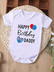 Baby Birthday Daddy Short Sleeve Onesie