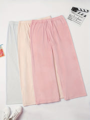 3 Pack Plus Size Velvet Lounge Bottoms Set High Waisted Pajama Trousers