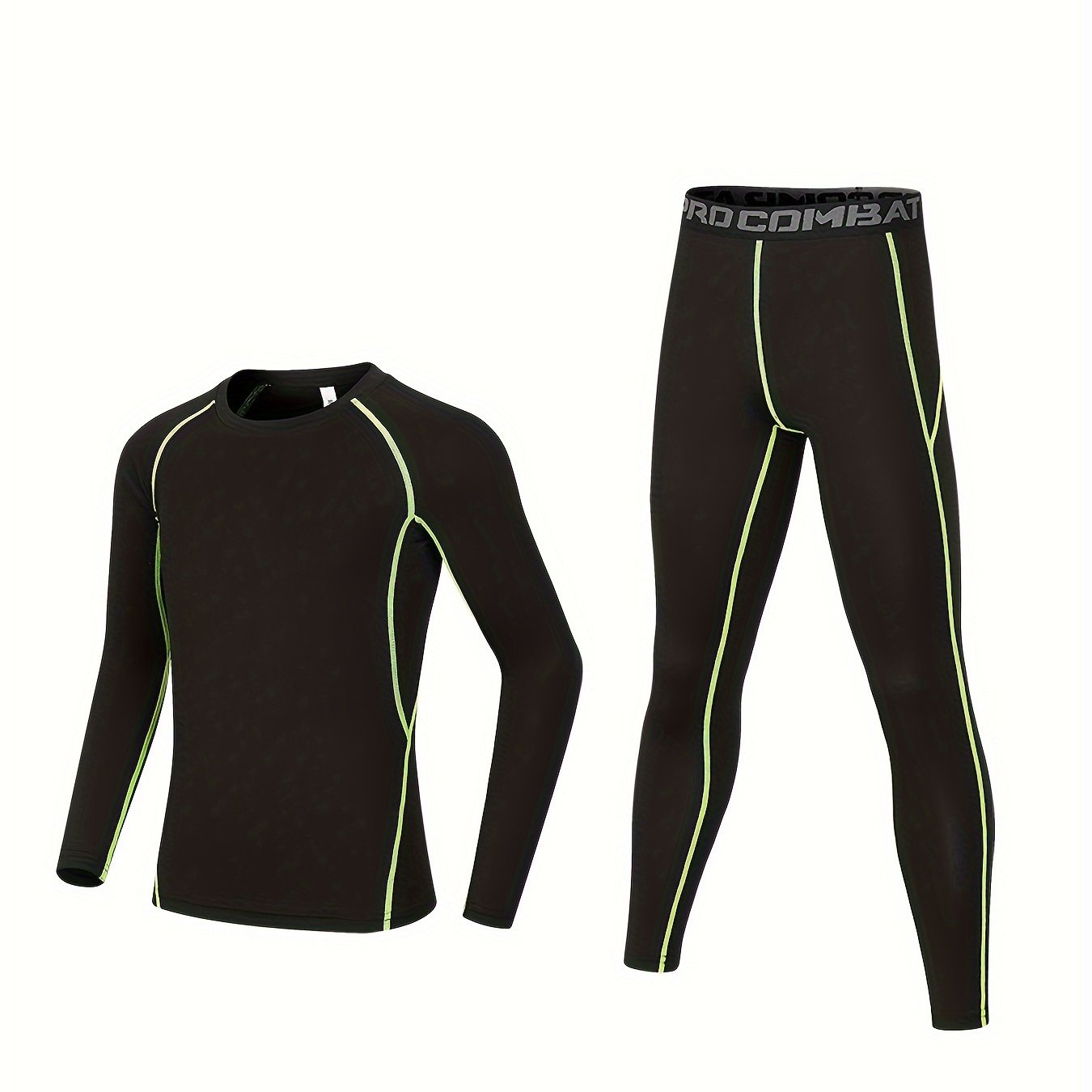 Boys Sports Tights Suit Long Sleeve Top & Leggings Quick Drying Fitness Wear