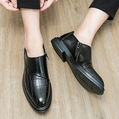 Men's Zipper Loafer Shoes Comfortable Non Slip for Business