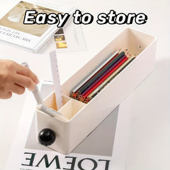 Wooden Desktop Storage Box with Round Handle - Bedroom Living Room Organizer