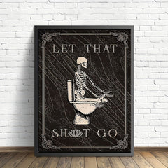Funny Skeleton Bathroom Decor Canvas Print