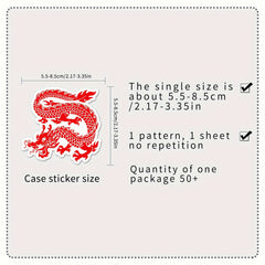 50pcs Year Dragon Cartoon Waterproof Stickers Chinese Style Graffiti Decor DIY