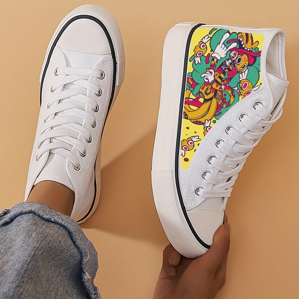 Girl's Cartoon High Top Skate Shoes Non Slip Lace Up Sneakers