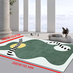 Abstract Area Rug for Living Room Modern TPR Base Soft Polyester Fiber Carpet