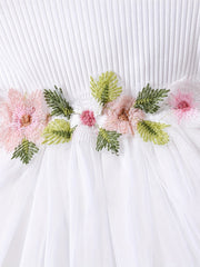 Toddler Girls Puff Sleeve Floral Princess Dress For Party Beach