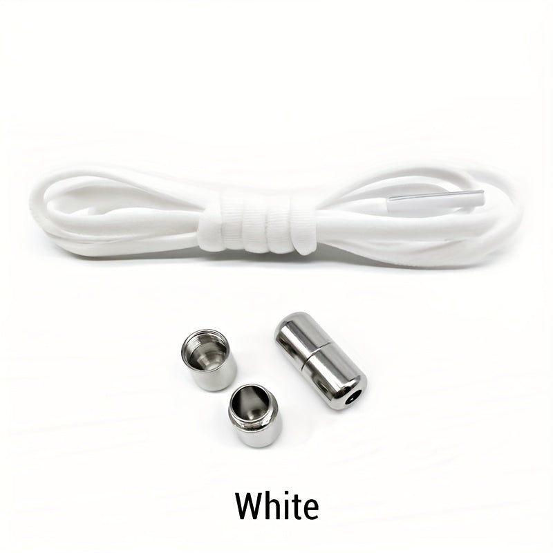 Elastic Stretch Lazy Shoelaces Alloy Metal Capsule Tie Shoe Buckles