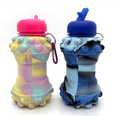 Silicone Collapsible Water Bottle Straw Leakproof Outdoor Travel