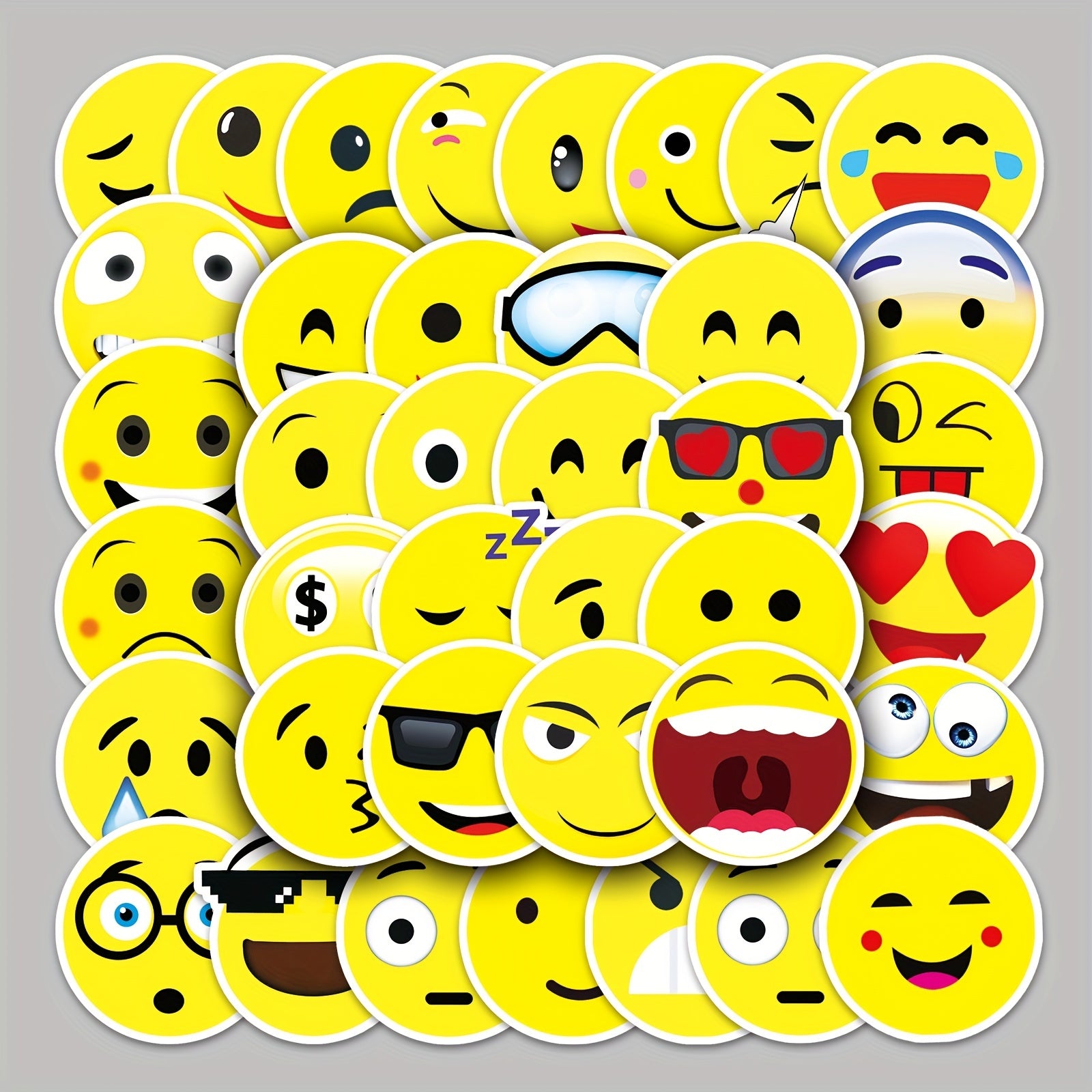 50pcs Smiling Face Stickers Waterproof Luggage Graffiti Motorcycle Car