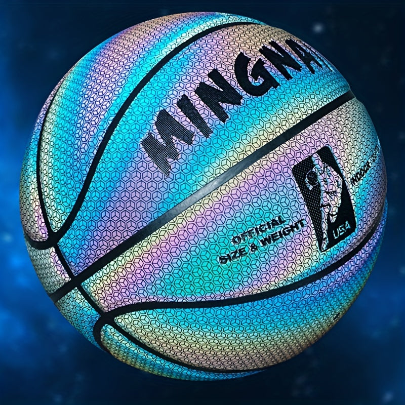 Reflective Basketball for Night Games Glows in Dark