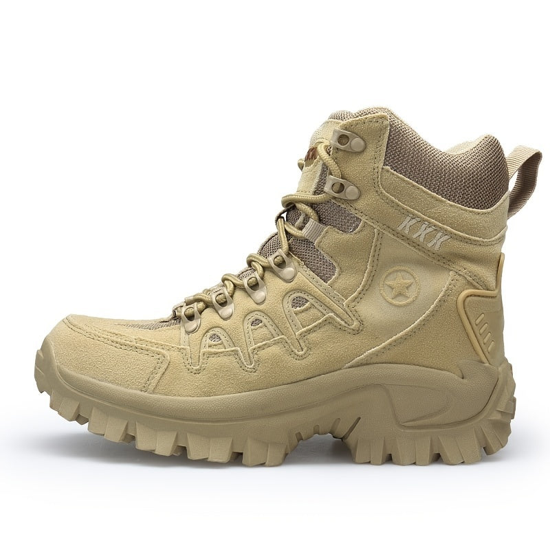 Men's Hiking Boots Suede Rubber Sole Anti skid Wear resistant Lace Up Shoes