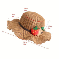 Kids' Summer Straw Hat with Shoulder Bag
