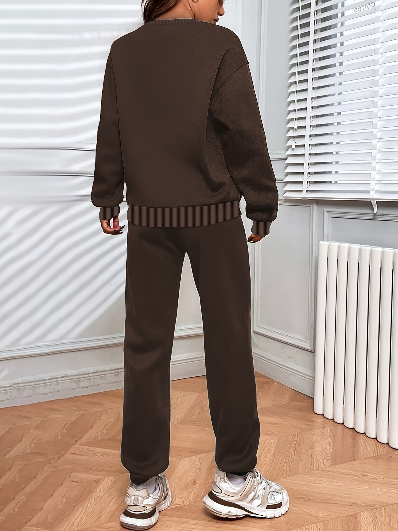 Solid Sweatshirt & Jogger Set