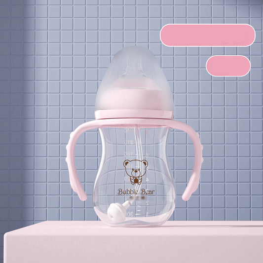 Baby Feeding Bottle Plastic Anti-fall Wide Bore Anti-flatulence Milk Bottle