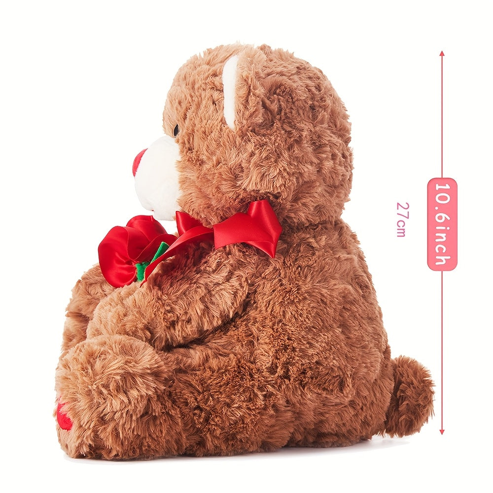 IKASA Teddy Bear Plush Toy Extra Large 10 6 Stuffed Animal with Red Rose