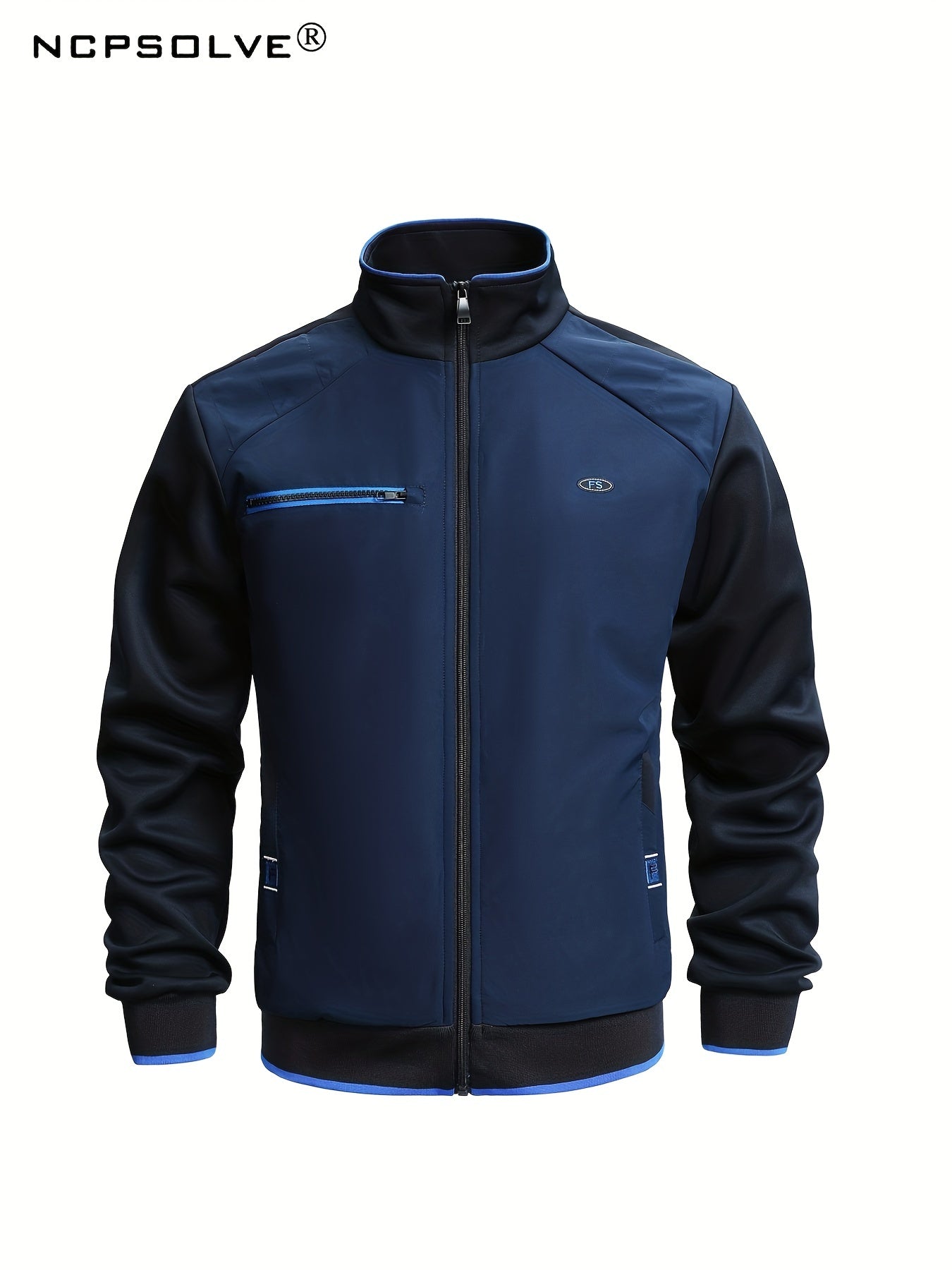 Men's Stand Collar Zip Up Jacket & Active Pants Set