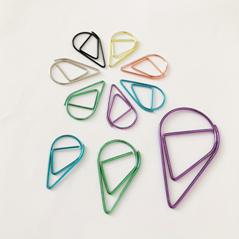 50pcs Large Paper Clips in Purple, Silver, Green - Office Supplies Stationery