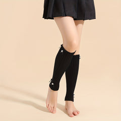 Faux Pearl Leg Warmers Knee High Socks