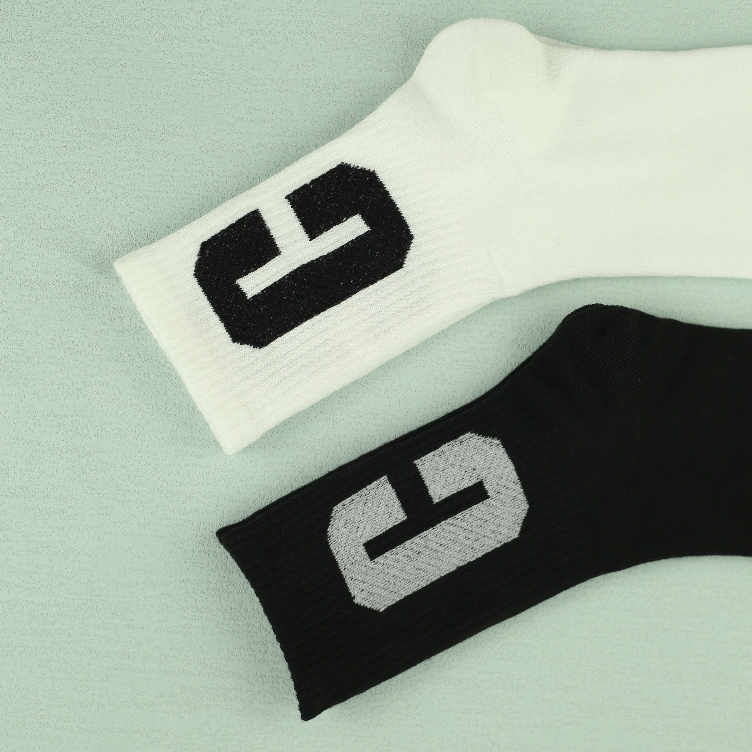 Men's Letter C Pattern Crew Socks, Breathable Casual Street Style Socks