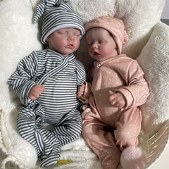 16.5" Cloth Body Reborn Doll Twins Sleeping Veins Halloween Gift