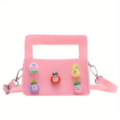 Kids Toddlers Messenger Bag 3D Cartoon Fruit Portable Candy Coin Purse