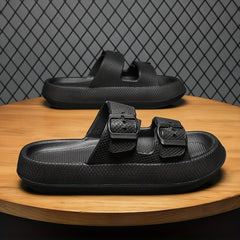 Men's Non Slip Platform Slides Soft Sole Cloud Slides For Indoor Outdoor