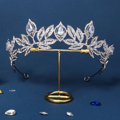 Rhinestone Baroque Crown Hairband Silver Tiara Wedding Birthday Hair Accessories