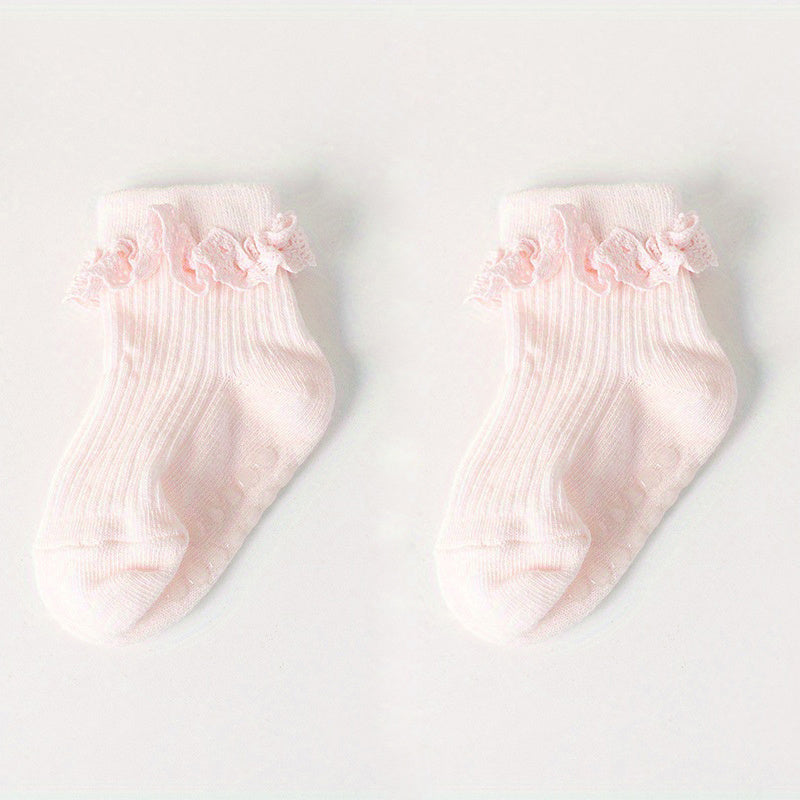 Baby Girls Lace Ruffled Socks Cotton Breathable Comfort
