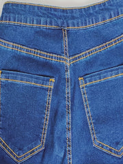 Women's Plus Pearl Button High Rise Flared Leg Jeans