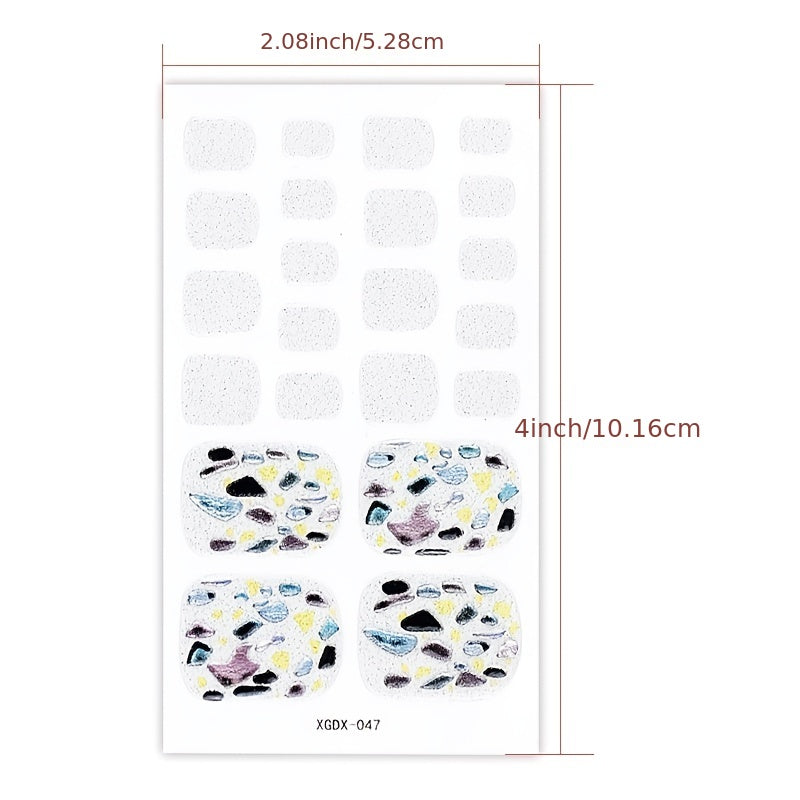 Glitter Nail Polish Stickers Self Adhesive Decal Strips Manicure Kit