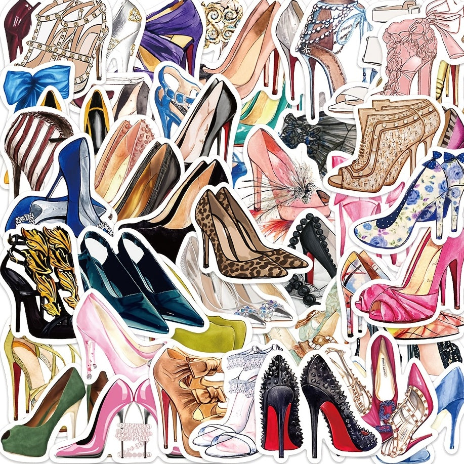 50pcs High Heels Series Waterproof Stickers