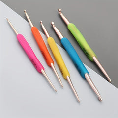 5pcs TPR Double Head Crochet Wool Knitting Tools Diy Metal Sweater Crochet