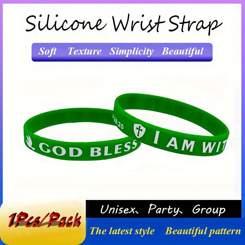 Minimalist Team Wishes & Blessings Slogan Silicone Bracelet Wrist Strap